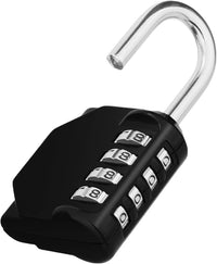 Thumbnail for Combination Locker Padlock, 4 Digit Coded Padlock, Gym Lock, School Locker Lock, Weatherproof Combination Lock Outdoor (Black)