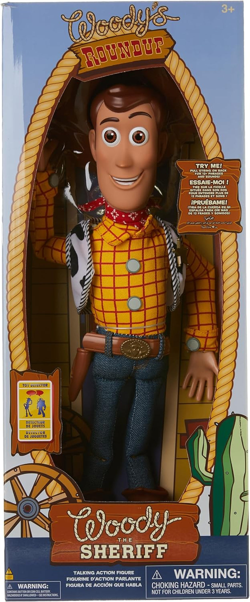 Official Woody Interactive Talking Action Figure from Toy Story 4, 35Cm/15”, Features 10+ English Phrases, Interacts with Other Figures and Toys, Laser Lights, Suitable for Ages 3+