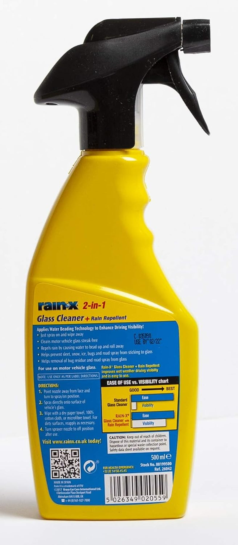 88199500 2In1 Glass Cleaner + Rain Repellent, 500Ml, Red