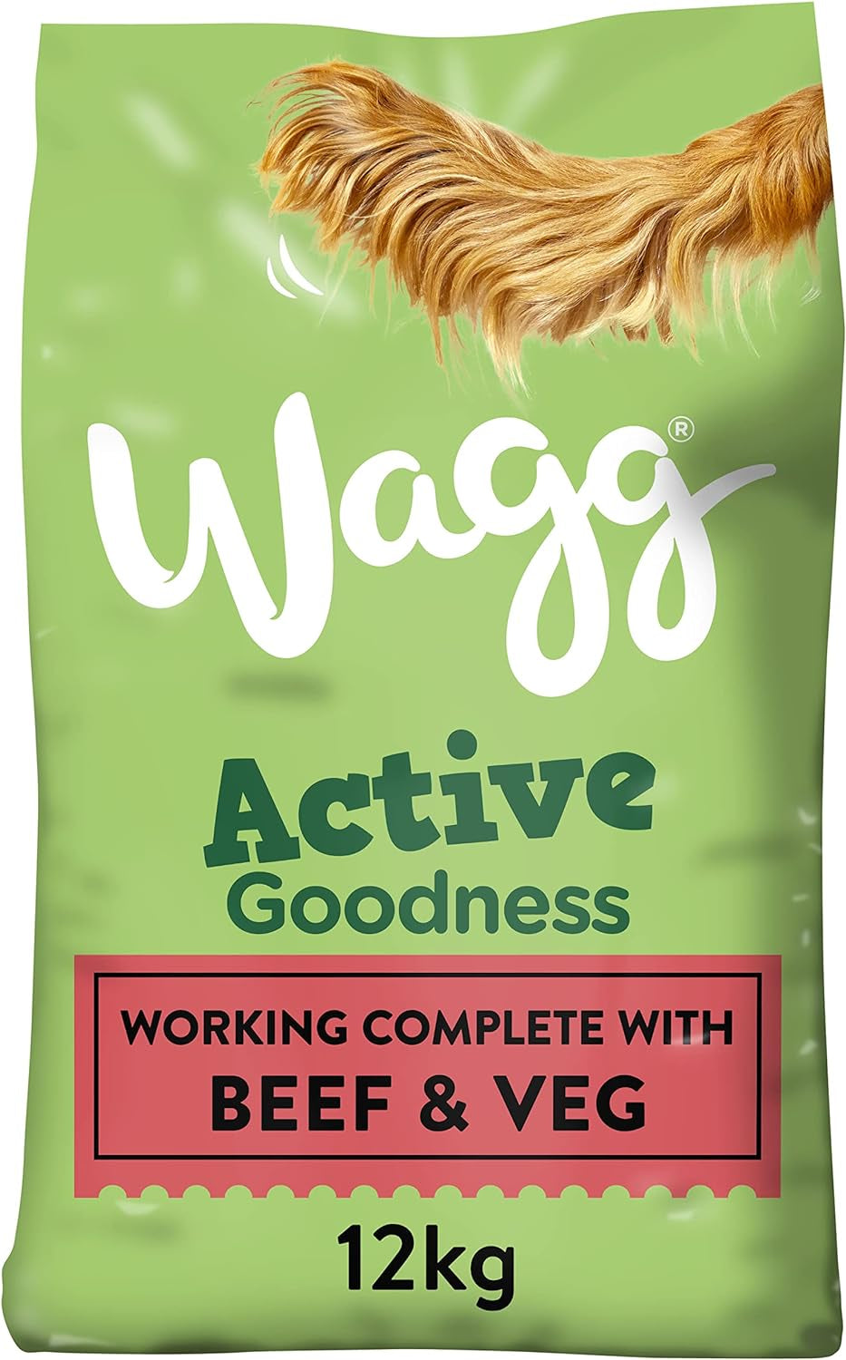 Active Goodness Complete Dry Adult Dog Food Beef & Veg 12Kg - for All Active Working Dog Breeds