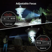 Thumbnail for LE LED Torch Battery Powered, LE1000 Super Bright Hand Flashlight, Adjustable Focus, Water Resistant, Lightweight, for Power Cut, Camping, Dog Walking, Easy to Use Small Torch for Elderly Kids Men