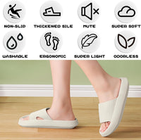 Thumbnail for Sliders Cloud Slippers Women Men，Non-Slip Mens Womens Slippers Cloud Sliders，Soft Flip Flops with Thick Sole for Shower Bathroom Pool Beach