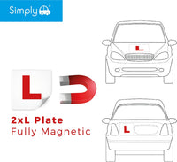 Thumbnail for TL1000 Pack of 2, Fully Magnetic Car L-Plates, Twin Pack for Learning Drivers, Easy to Attach & Remove, Strong Magnetic Backs for Vehicles , Red