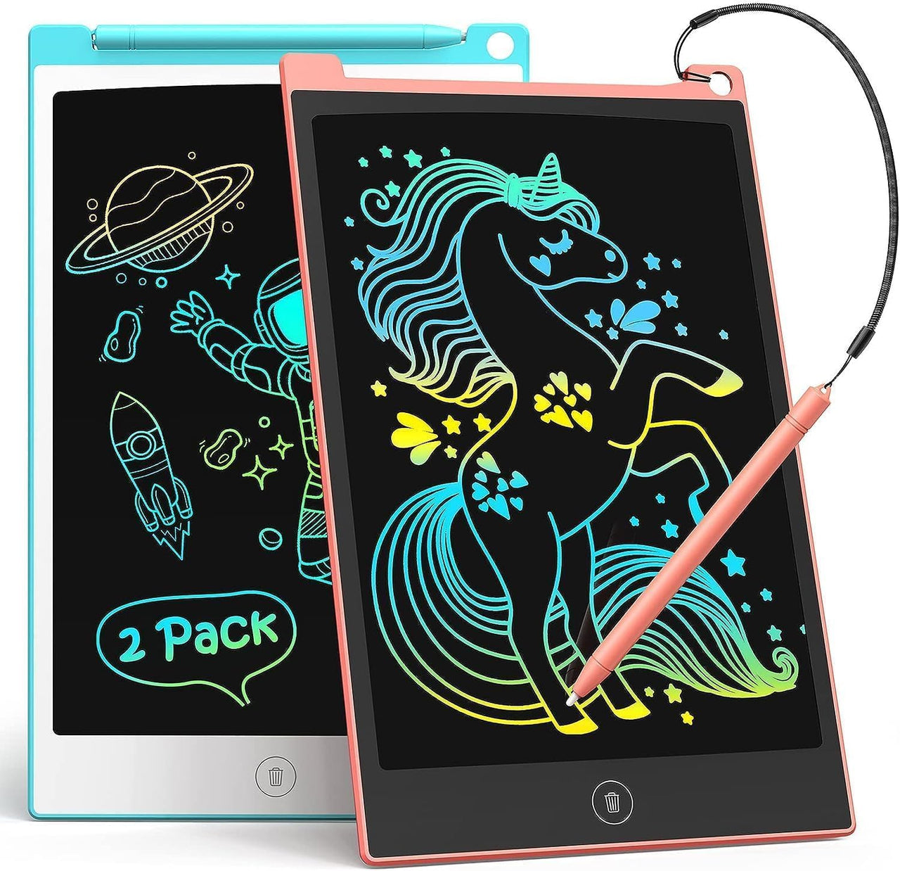 LCD Writing Tablet 2 Pack, 8.5 Inch Writing Board Drawing Tablet for Kids, Reusable Learning Pads for 3 4 5 6 Years Old Boys Girls