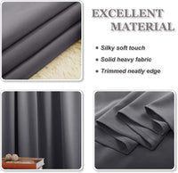 Thumbnail for Grey Blackout Curtains for Bedroom 54 Inch Drop Eyelet Thermal Curtains & Drapes Short Blackout Curtains for Window Treatment Living Room/Kitchen, 2 Panels, W46 X L54, Gray