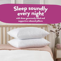 Thumbnail for Hotel Quality Pillows 4 Pack - Bouncy Firm Support Side Sleeper Pillow for Neck, Back & Shoulder Pain Relief - Comfy, Soft Touch Quilted Cover, Hypoallergenic, Made in the UK (48 X 74Cm)