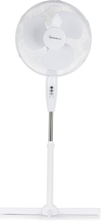 Thumbnail for S40011 Portable 16 Inch Oscillating Pedestal Fan with Adjustable Tilt Angle and Height, 3 Plastic Blades, 3 Speed Settings, Carry Handle, White