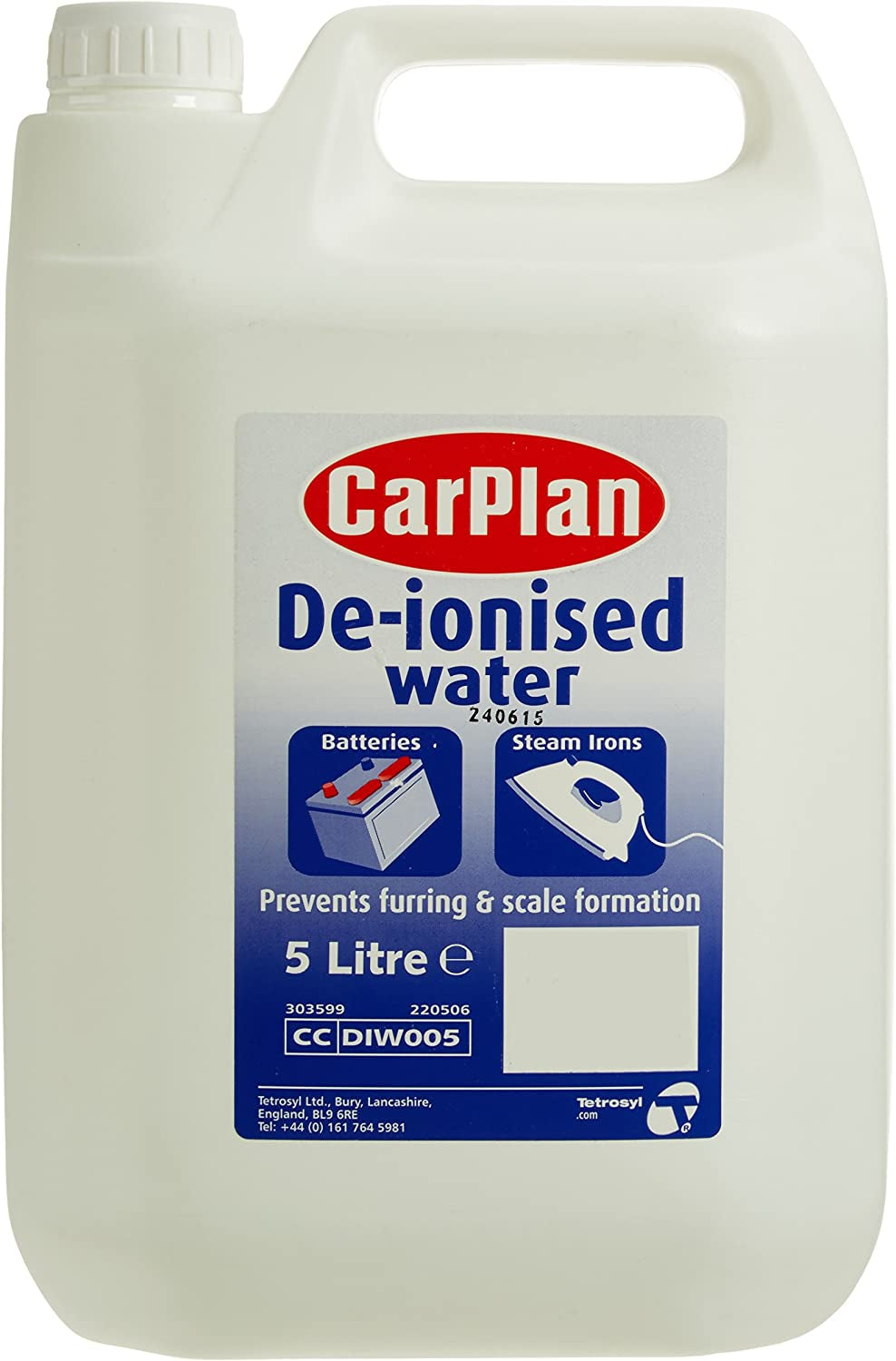 De-Ionised Water, Batteries & Steam Irons, Energy Class A+++, 5 Litres