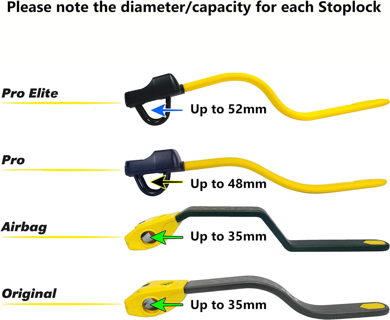 Pro Elite Car Steering Wheel Lock HG 150-00 - Safe Secure Heavy Duty Anti-Theft Bar - Universal Fit - Includes 2 Keys and Carry Bag, Black/Yellow, 1 Unit