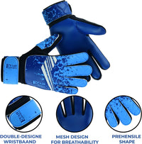 Thumbnail for Football Goalkeeper Gloves for Boys Kids Children Youth Soccer Goalie Glove with Super Grip Palms