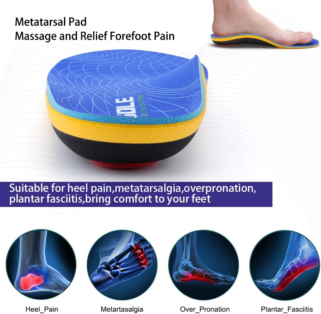 Orthotic Insole,Arch Supportfor Insole,Plantar Fasciitisinsole,For Overpronation,Flat Feet,Metatarsalgia,Heel Pain, Insoles for Men and Women,Blue (UK 9-28Cm, Blue-V227)