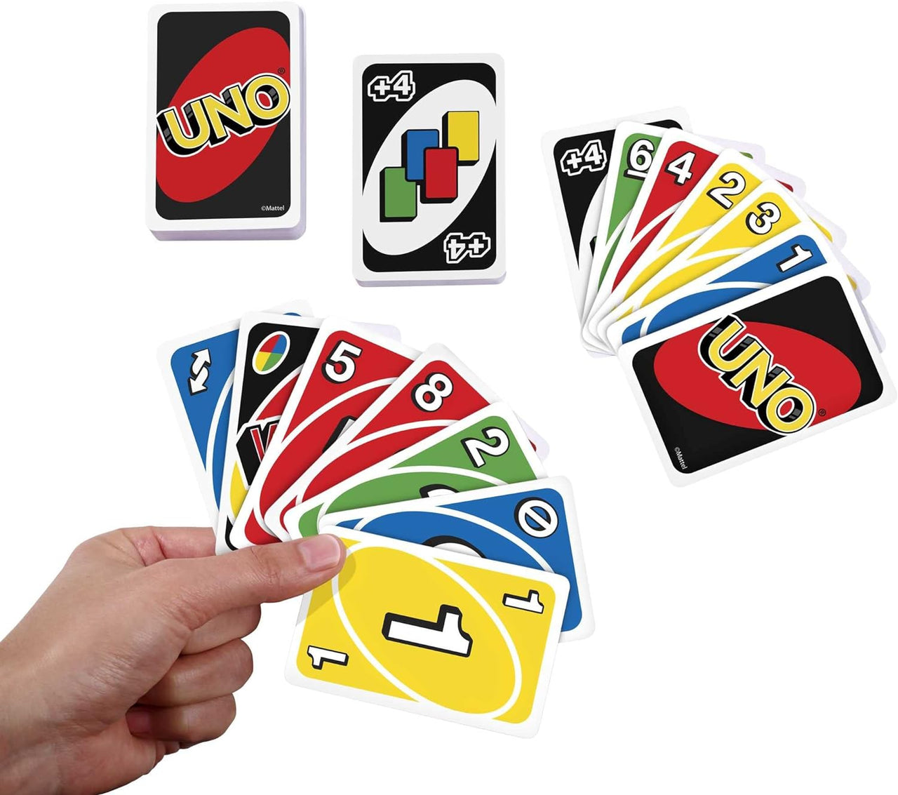 UNO, Classic Card Game for Kids and Adults for Family Game Night, Use as a Travel Game or Engaging Gift for Kids, 2 to 10 Players, Ages 7 and Up, W2087