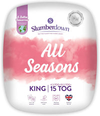 Thumbnail for All Seasons 15 Tog King Size Duvet - 4.5 Tog Cool Summer plus 10.5 Tog All Year round 3 in 1 Combination Quilt - Soft Touch Cover, Hypoallergenic, Machine Washable, Size (225 X 220)