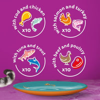 Thumbnail for Tasty Duo 1+ Surf and Turf in Jelly 40 X 85 G Pouches, Adult Cat Food