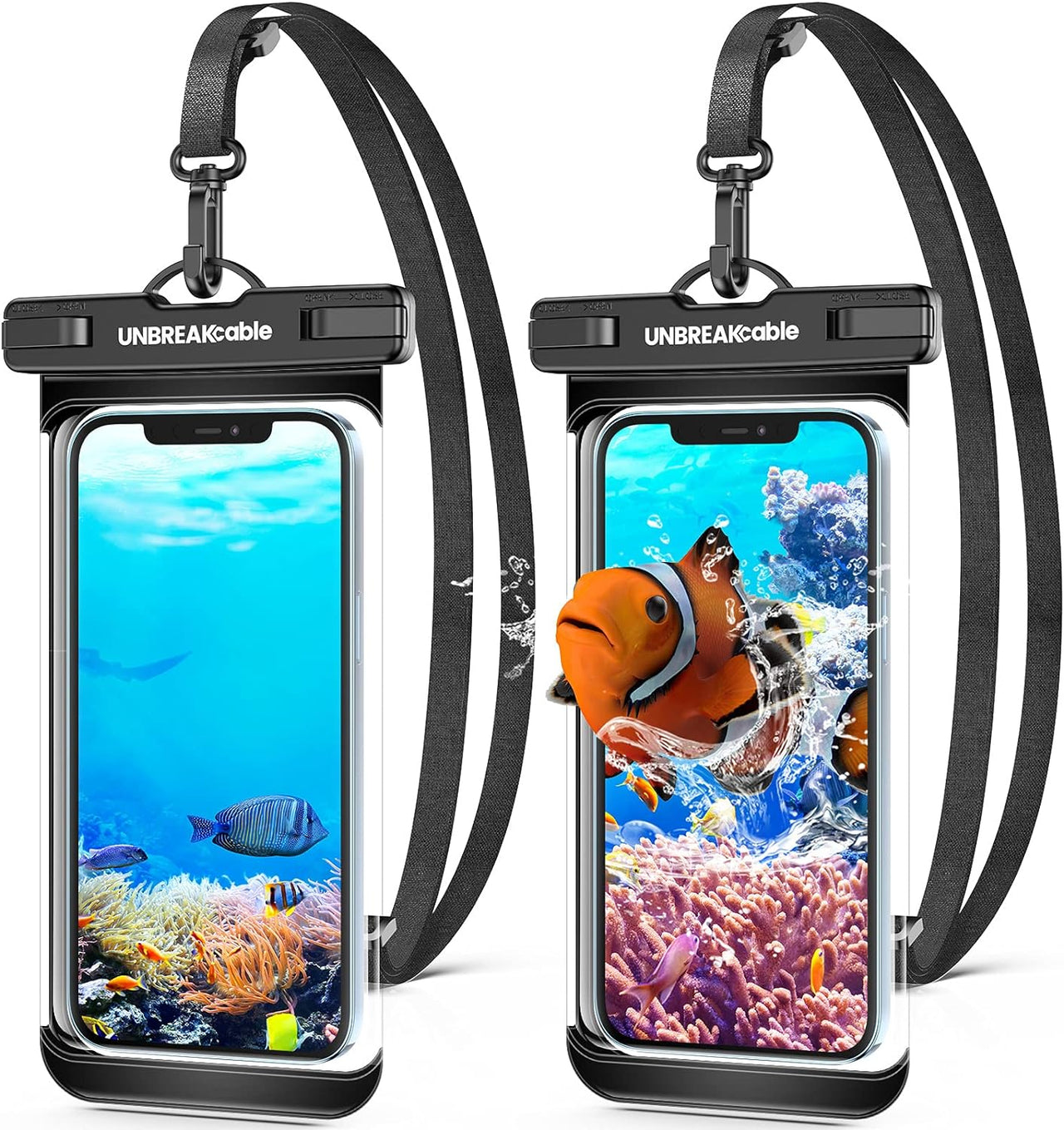 Waterproof Phone Case, 2-Pack IPX8 Universal Waterproof Phone Pouch Dry Bag for Iphone 15 14 13 12 11 Pro Max XR X XS SE 2022 8 Samsung S24 S23 S22 Ultra S21 Huawei P60 Mate 60 up to 7"