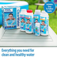 Thumbnail for CH0017 Pool Chemical Starter Kit for above Ground Pool and Paddling Pool Water Treatment (Includes Chlorine, Ph Minus, Ph Plus, Algaecide and Test Strips)