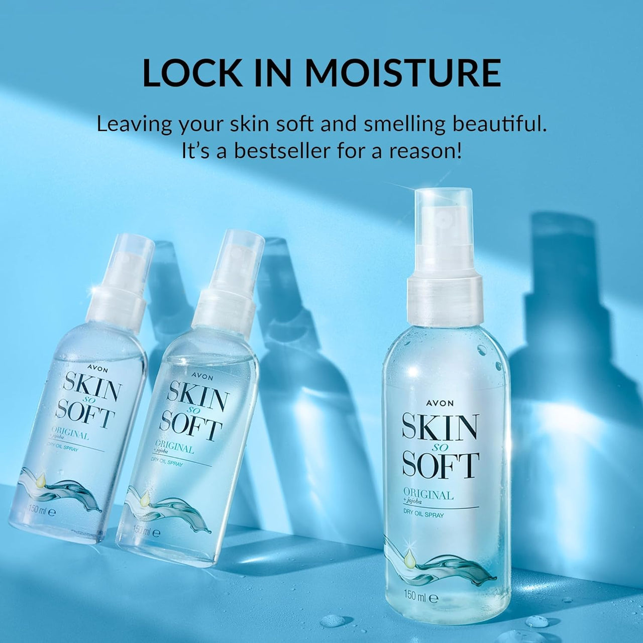 Skin so Soft Dry Oil Spray 150Ml | Locks in Moisture | Formulated with Jojoba Oil and Vitamin E | Quick Dry Formula | Cruelty Free,Clear