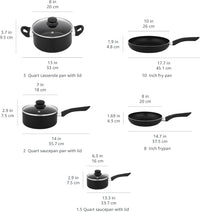 Thumbnail for 8-Piece Non-Stick Cookware Set, Black