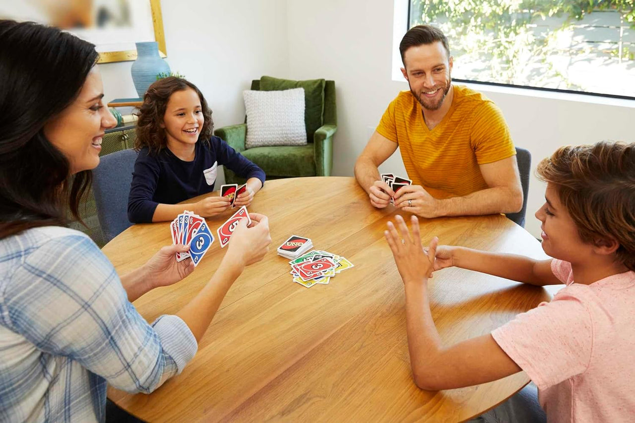 UNO, Classic Card Game for Kids and Adults for Family Game Night, Use as a Travel Game or Engaging Gift for Kids, 2 to 10 Players, Ages 7 and Up, W2087