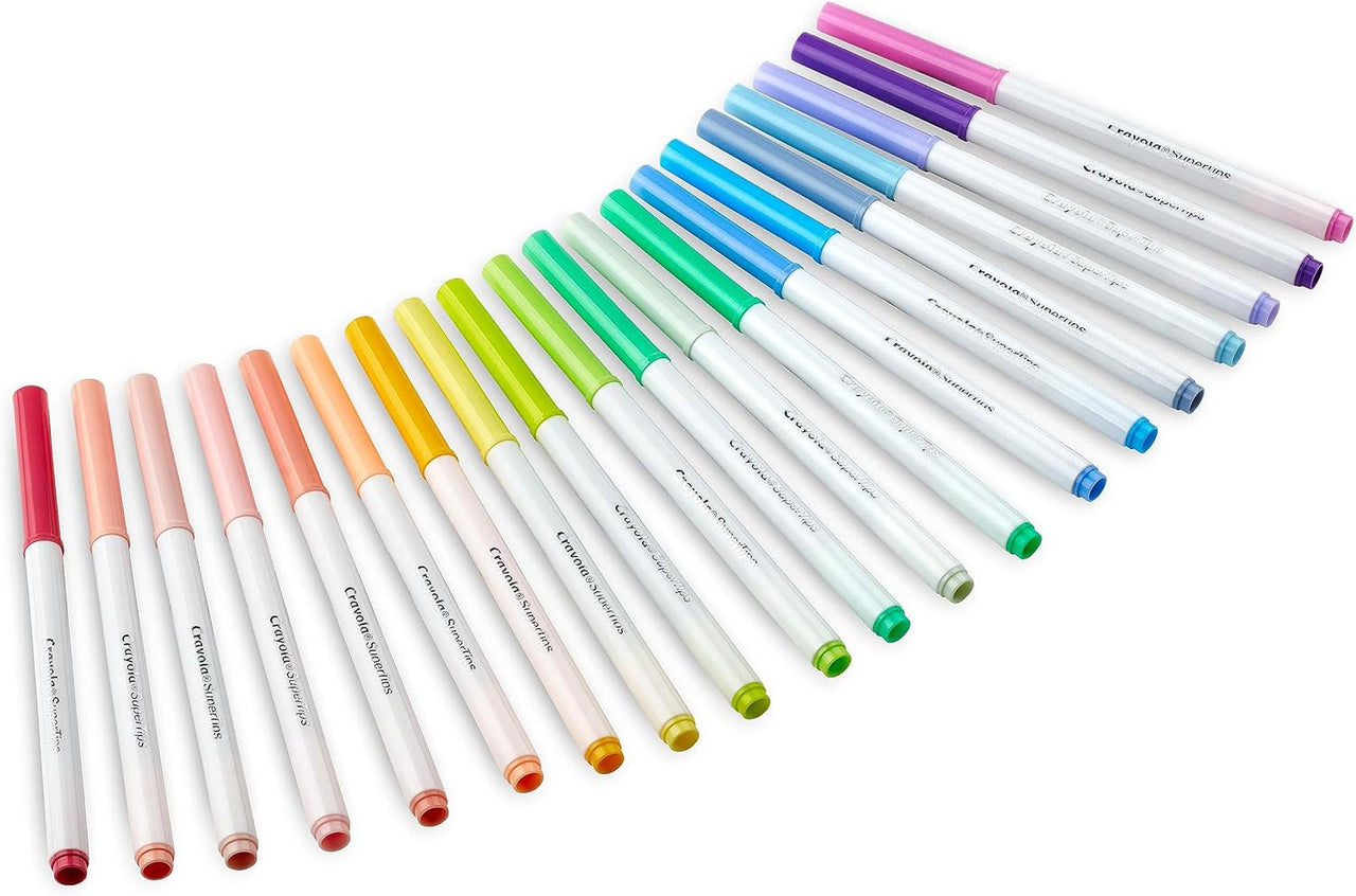 Pastel Supertips Washable Markers - Assorted Colours (Pack of 20) | Premium Felt Tip Pens That Can Easily Wash off Skin and Clothing | for Ages 3+