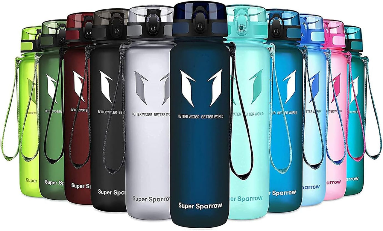 Sports Water Bottle - 350Ml & 500Ml & 750Ml & 1000Ml - Non-Toxic BPA Free & Eco-Friendly Tritan Co-Polyester Plastic - for Running, Gym, Yoga, Outdoors and Camping