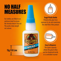 Thumbnail for Super Glue, 15G – All Purpose, Impact Tough & Fast Setting with Anti-Clog Cap Ideal for Metal, Ceramics, Leather & More