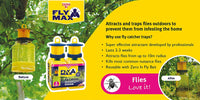 Thumbnail for Fly Max Re-Usable Fly Catcher – Twinpack Effective Fly Trap, Refillable Insect Attractant for Outdoor Use Covers up to 10M Radius, Yellow