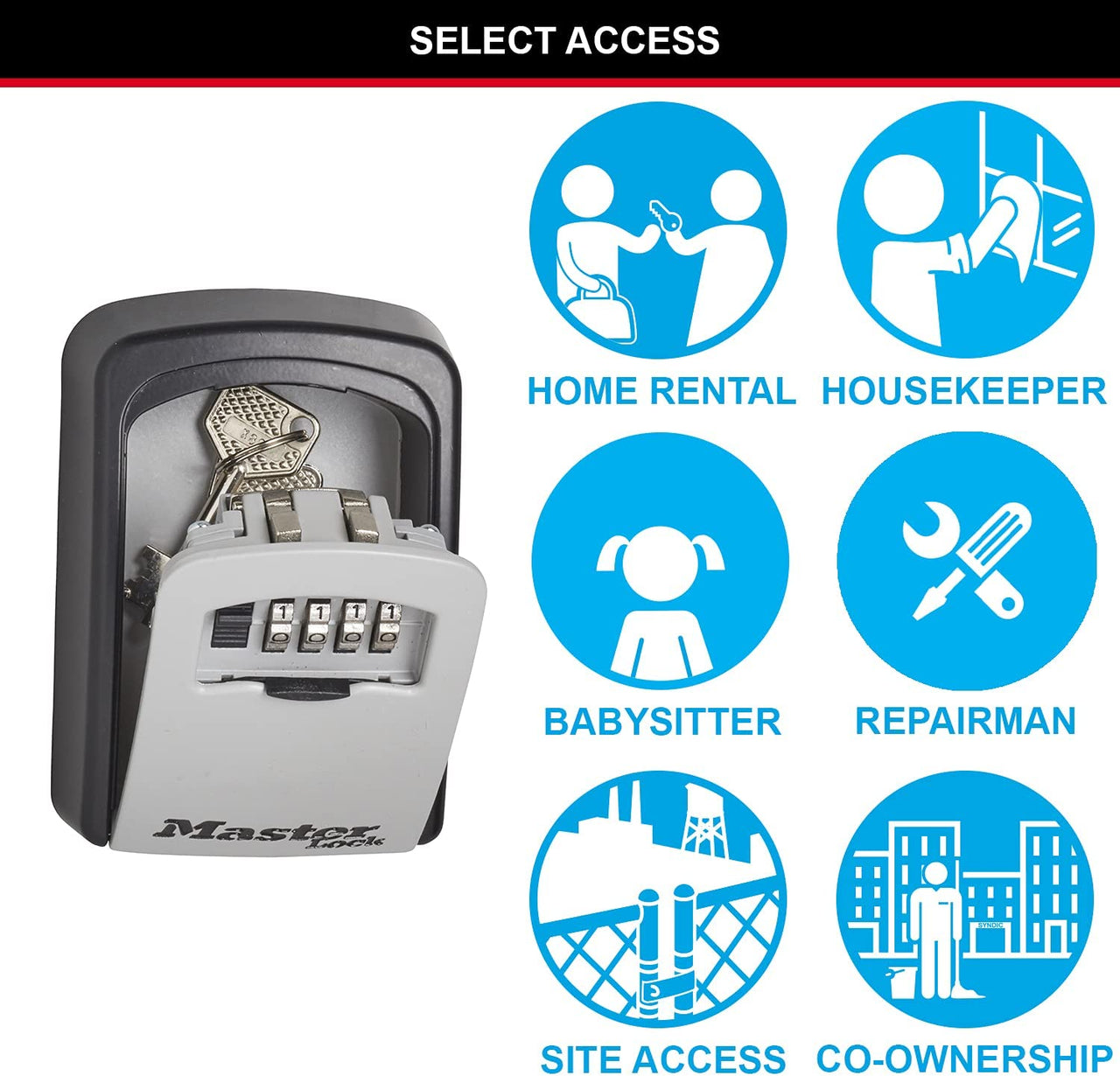 Key Safe Wall Mounted, Medium 85 X 119 X 36 Mm, Outdoor, Mounting Kit, for Home Office Industries Vehicles, Black & Silver