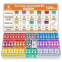 Thumbnail for 120Pcs Car Fuse Kit - Replacement Fuses Assortment Kit for Car/Rv/Truck/Motorcycle(2Amp 3A 5A 7.5A 10A 15A 20A 25A 30A 35A 40A) - Standard Blade Fuses Automotive + Auto Fuse Puller