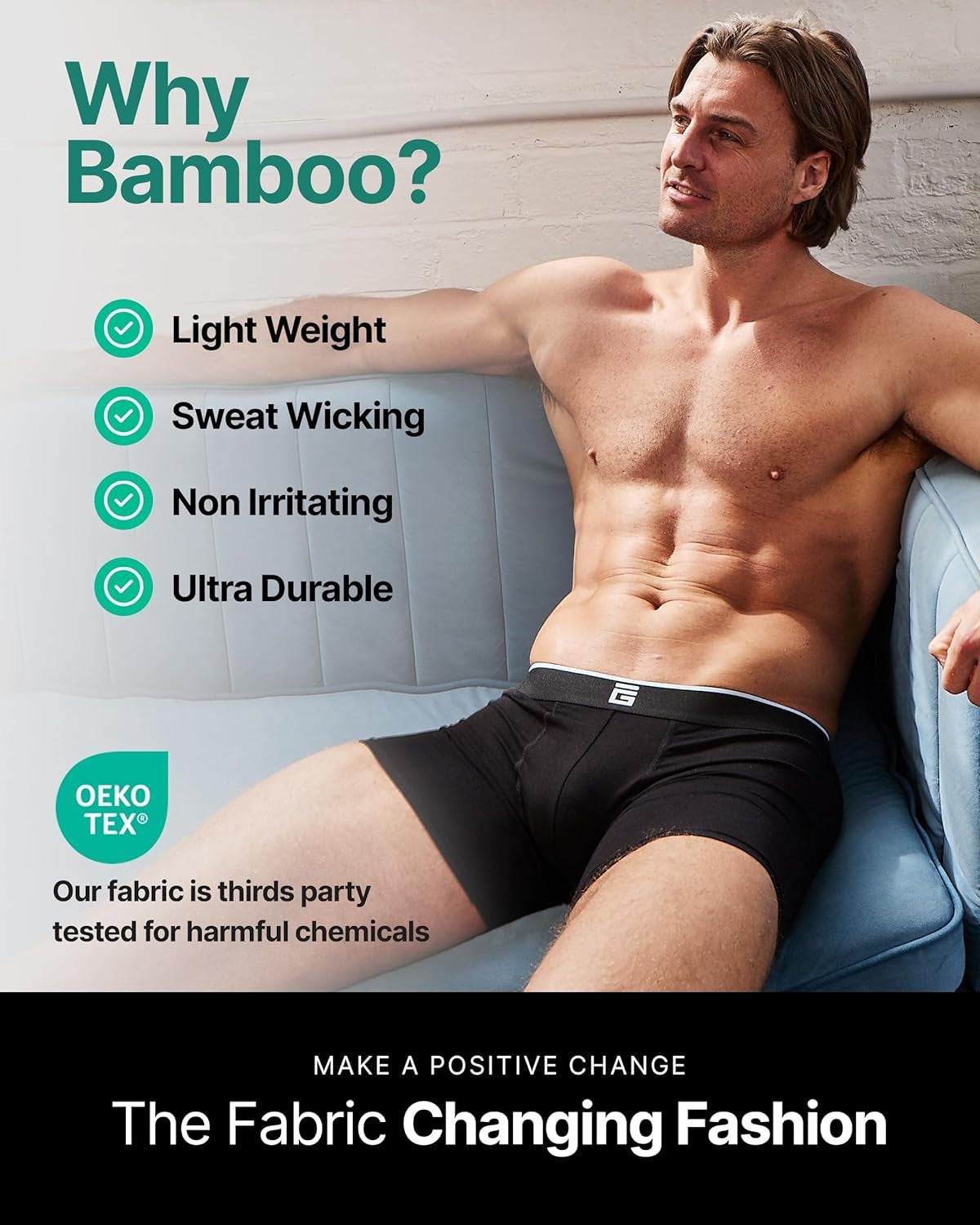 Mens Boxers Bamboo anti Chafing Soft Comfortable Boxer Briefs Longer Leg - Boxer Shorts Multipack - Moisture Wicking Technology