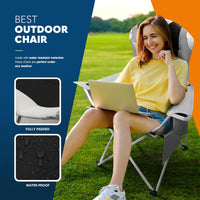 Thumbnail for 2 Pack Outdoor Camping Chair Set,120Kg Capacity, 3.3Kg per Chair, Waterproof Folding Chairs with Cup Holder & Side Pockets, Portable Chair for Garden, Fishing, Picnic Camping & Travel Comfort