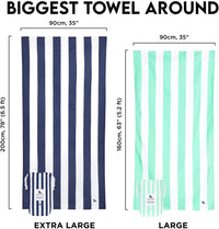 Thumbnail for Beach Towel - Quick Dry, Sand Free - Compact, Lightweight - 100% Recycled - Includes Bag - Cabana - Whitsunday Blue - Large (160X90Cm, 63X35)