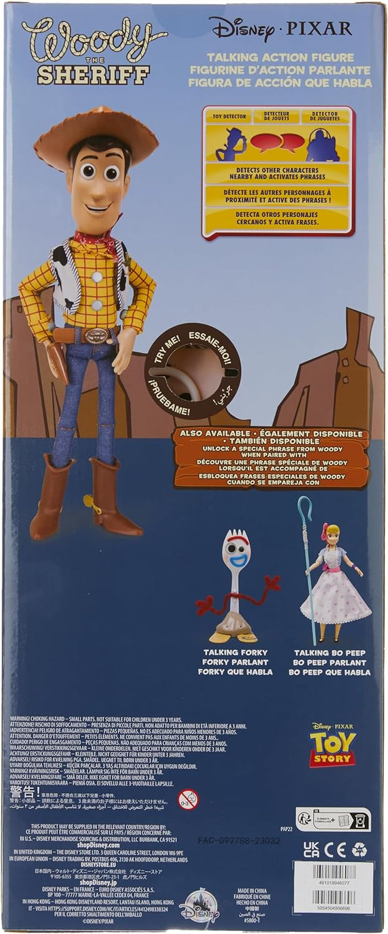 Official Woody Interactive Talking Action Figure from Toy Story 4, 35Cm/15”, Features 10+ English Phrases, Interacts with Other Figures and Toys, Laser Lights, Suitable for Ages 3+