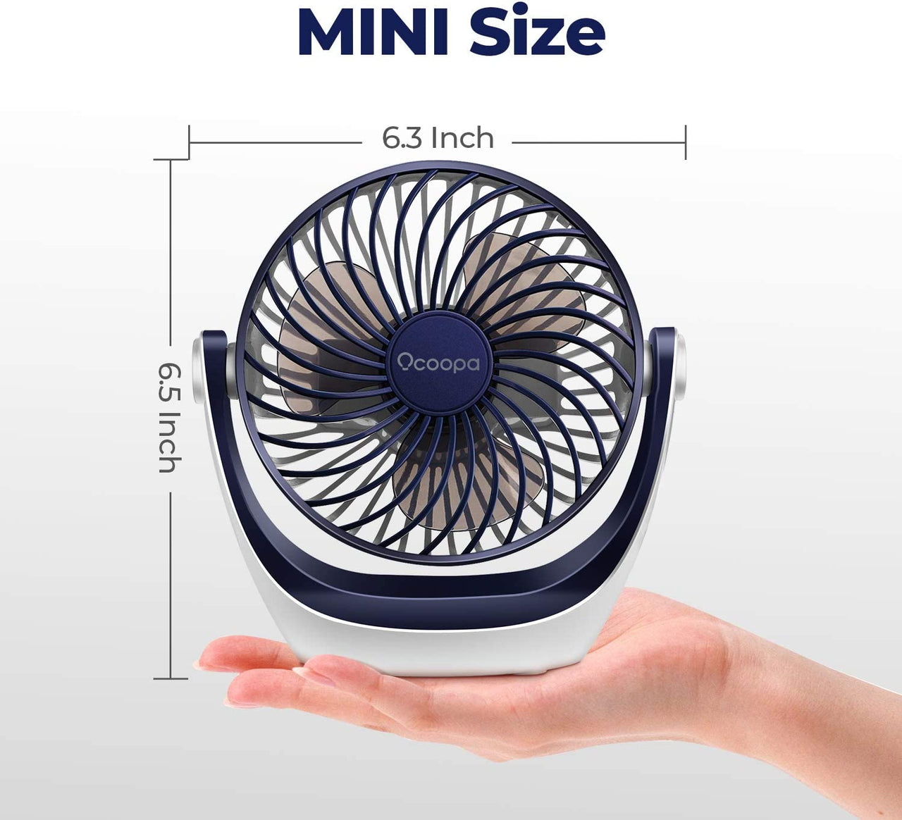 USB Desk Table Fan with Strong Airflow & Quiet Operation, Portable Cooling Fan Speed Adjustable 360°Rotatable Head for Home Office Bedroom Table and Desktop