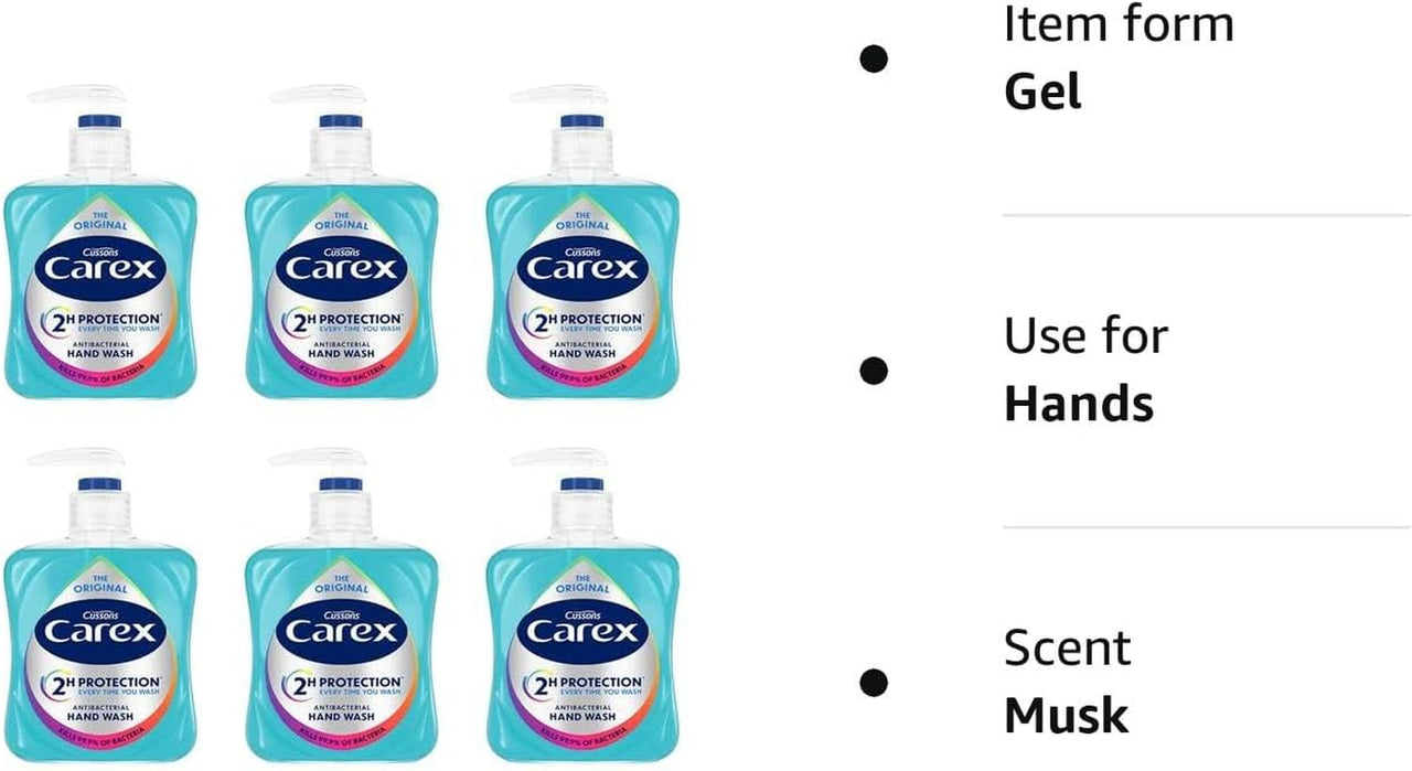 Original Antibacterial Hand Wash, Clean & Protect Hands, Bulk Buy, Pack of 6 X 250 Ml (Packaging May Vary)