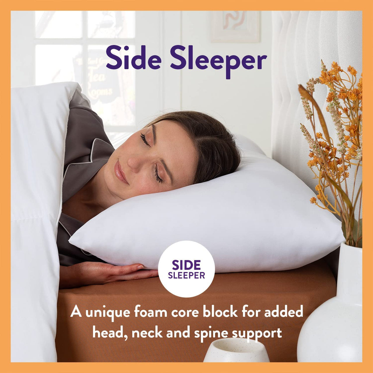 Pillows 2 Pack - Super Support Firm Side Sleeper Bed Pillows for Neck and Shoulder Pain Relief - Comfy & Supportive, Hypoallergenic, Made in the UK, Standard Size (48Cm X 74Cm)