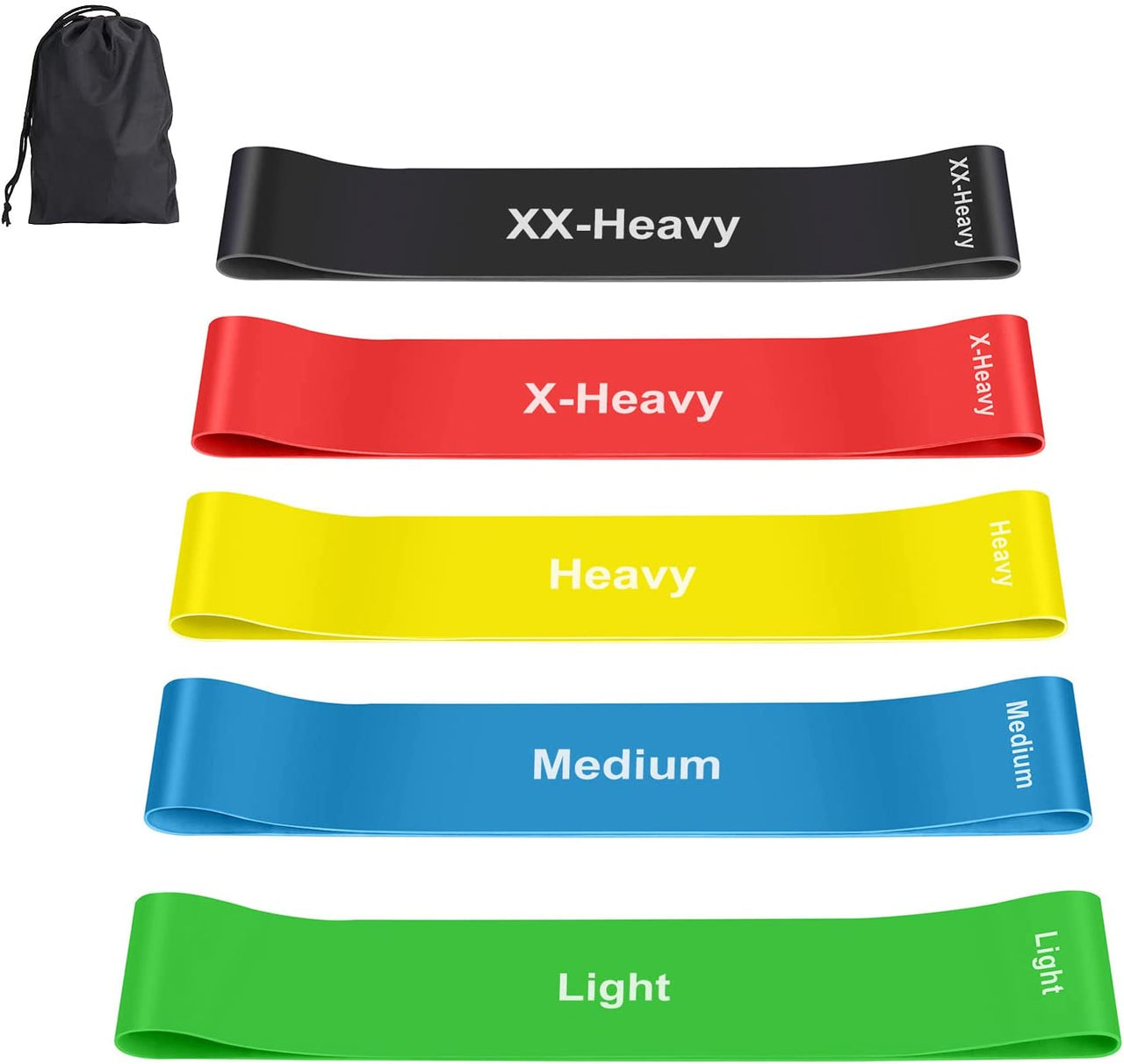 Resistance Bands [Set of 5], Resistance Band for Women and Men, Skin-Friendly Resistance Fitness Exercise Loop Bands 5 Levels for Legs and Glutes,Arms,Pilates,Yoga-Carry Bag Included