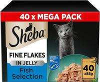 Thumbnail for Fine Flakes in Jelly – Fish Collection – Wet Cat Food Pouches for Adult Cats – 85 G (Pack of 40)