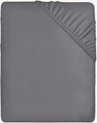 Thumbnail for Fitted Sheet Double, Grey - Deep Pocket 14 Inch (35 Cm) - Easy Care - Soft Brushed Microfibre Fabric - Shrinkage and Fade Resistant - Bottom Sheet