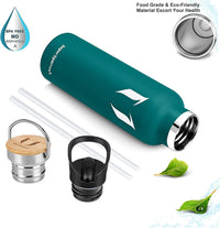 Thumbnail for Stainless Steel Water Bottle - 350Ml / 500Ml / 620Ml / 750Ml / 1000Ml - Vacuum Insulated Metal Water Bottle - Standard Mouth Flask - BPA Free - Straw Water Bottle for Work, Gym, Sports