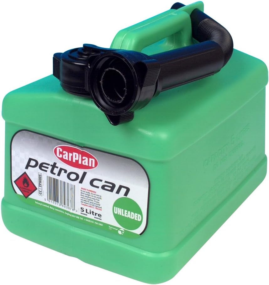 Unleaded Petrol Fuel Can, Green, 5 Litres