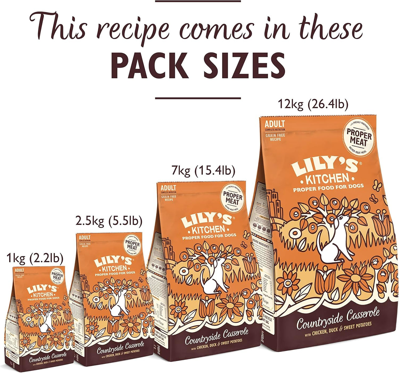 Made with Natural Ingredients Adult Dry Dog Food Chicken & Duck Grain-Free Recipe 2.5Kg Bag