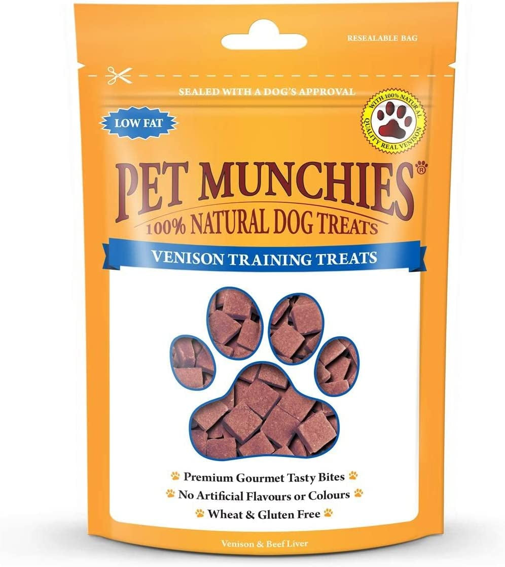 Venison & Beef Liver Dog Training Treats, Grain Free Tasty Bites with Natural Real Meat, Low in Fat 50G