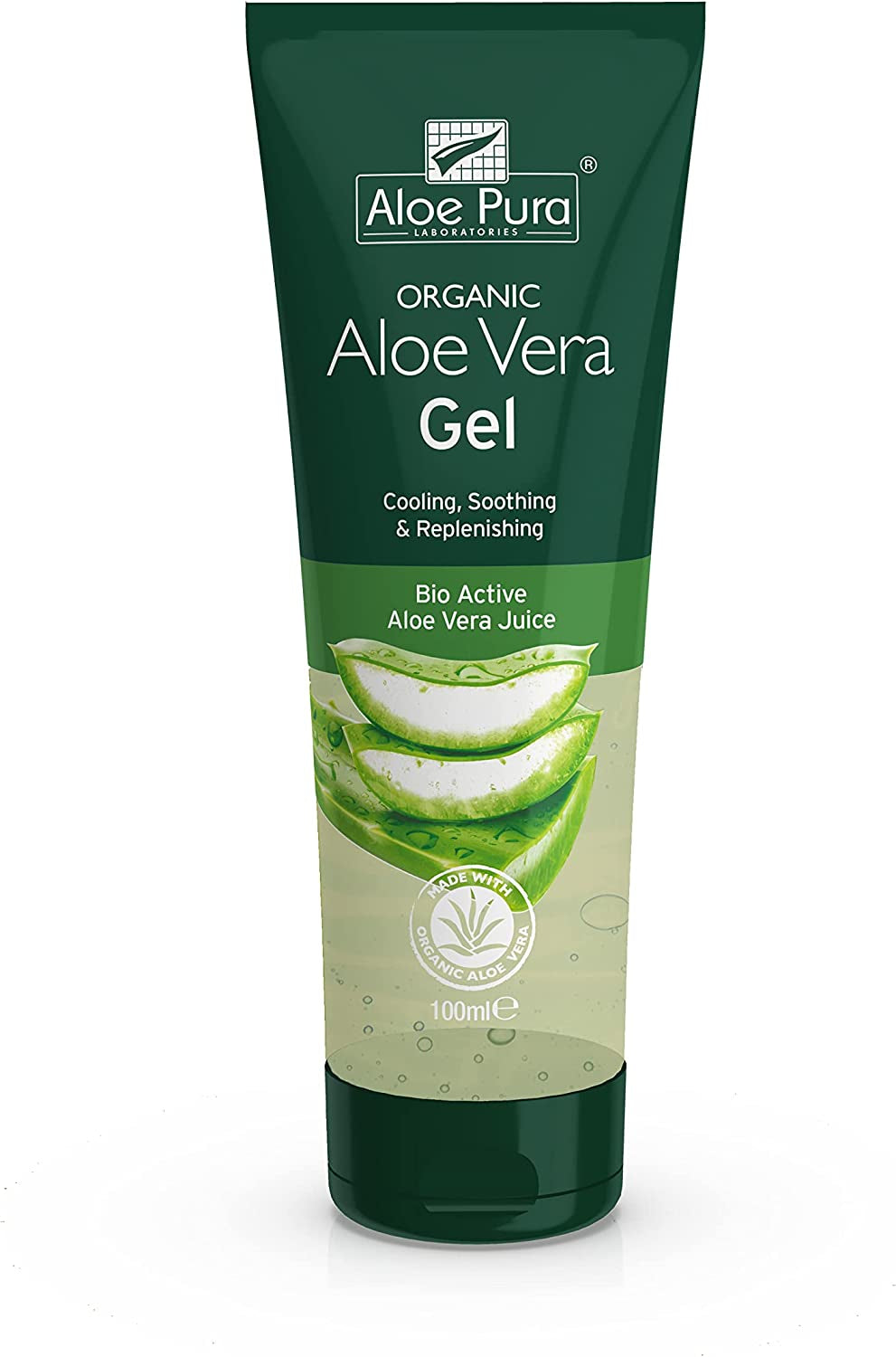 , Organic Aloe Vera Gel, Natural, Vegan, Cruelty Free, Paraben & SLS Free, Cooling, Soothing, 100Ml