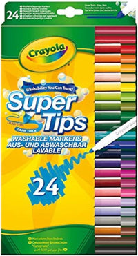 Thumbnail for Supertips Washable Markers - Assorted Colours (Pack of 24) | Premium Felt Tip Pens That Can Easily Wash off Skin & Clothing | Ideal for Kids Aged 3+