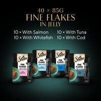 Thumbnail for Fine Flakes in Jelly – Fish Collection – Wet Cat Food Pouches for Adult Cats – 85 G (Pack of 40)