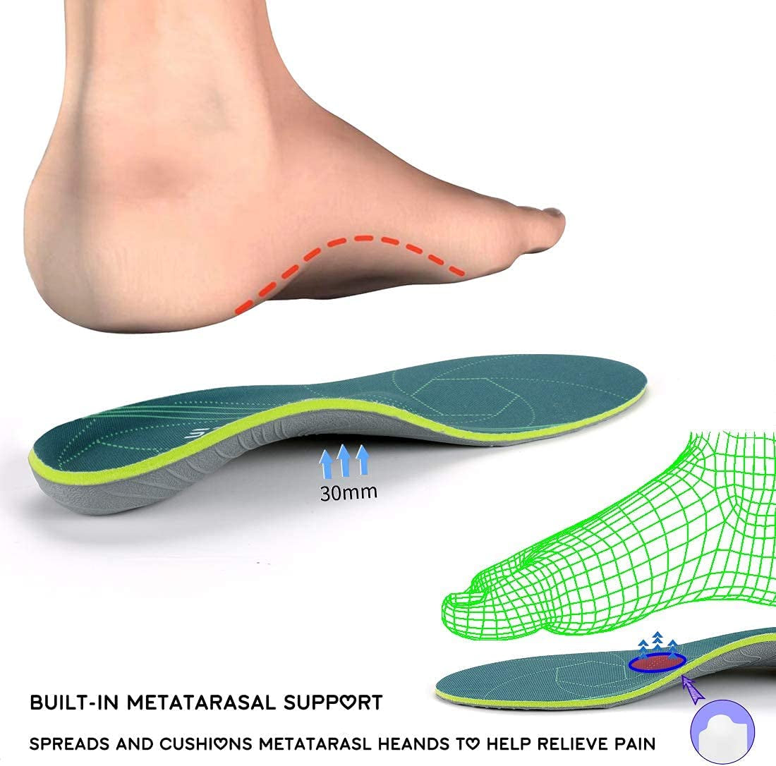 Plantar Fasciitis Arch Support Orthopedic Insoles Relieve Flat Feet Heel Pain Shock Absorption Comfortable Inserts