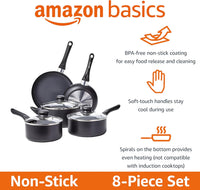 Thumbnail for 8-Piece Non-Stick Cookware Set, Black