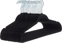 Thumbnail for Slim Velvet Non-Slip Suit Hangers - 30-Pack, Black/Silver