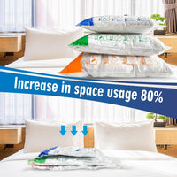 Thumbnail for Space Saver Bags for Travel and Home Reusable Vacuum Storage Bags save 80% More Storage Space Work with Vacuum Cleaner (9 Combo, No Pump Included)